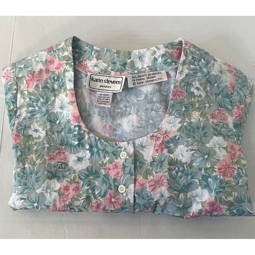 Vintage Karin Stevens Petites Floral Dress 10